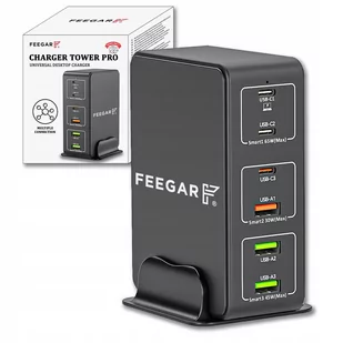 Ładowarka sieciowa Feegar Tower PRO 140W 6x USB Typ-C PD QC3.0 - Ładowarki do telefonów - miniaturka - grafika 1