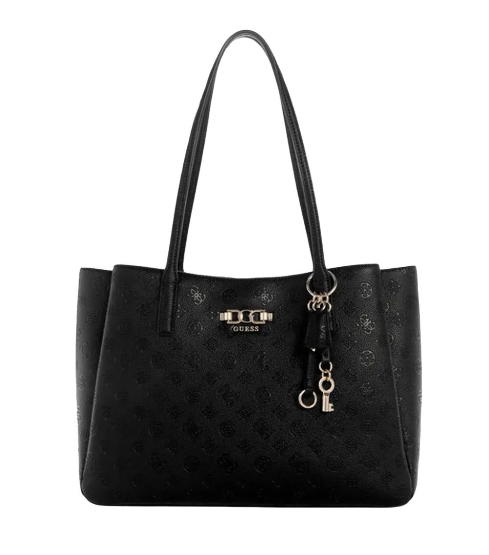 GUESS Czarna damska shopperka Anise w monogram