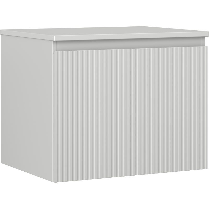 Mexen Rivel szafka łazienkowa podumywalkowa 60 cm z blatem, 1 szuflada, ryflowana , szara mat - 91A20-06047-1-BFC62