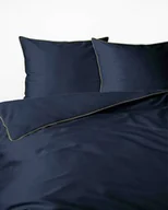 Pościel - Detexpol Pościel satynowa 160x200 granatowa z lamówką Mako Satin 62 - miniaturka - grafika 1