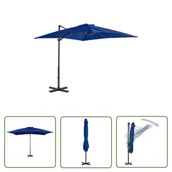 Parasole ogrodowe - The Living Store Parasol wiszący z aluminiowym słupkiem - 250x250 cm - niebieski - Parasol Wiszący - miniaturka - grafika 1