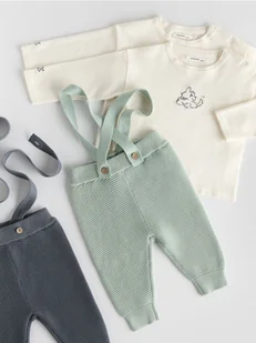 Reserved - Bawełniany komplet - jasnozielony - Spodenki dla niemowląt - miniaturka - grafika 1