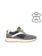 Trampki męskie - Bullboxer Skórzane sneakersy w kolorze granatowo-szarym - miniaturka - grafika 1