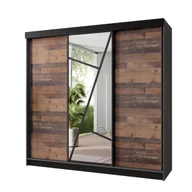 Szafy - Szafa przesuwna z lustrami VENA - 200 grafit i old style - miniaturka - grafika 1