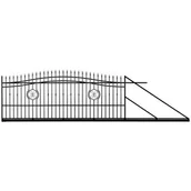 Ogrodzenia - Brama przesuwna Radek czarna 600 x 140 - 160 cm prawa Polbram - miniaturka - grafika 1