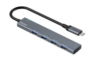 Huby USB - Deltaco USBC-HUB206 huby i koncentratory USB Type-C 5000 Mbit/s Szary USBC-HUB206 - miniaturka - grafika 1