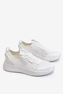 Sneakersy damskie - Damskie Wygodne Sneakersy Memory Foam System Big Star LL274415 Białe-37 - miniaturka - grafika 1
