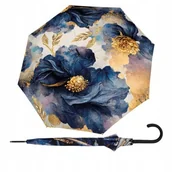 Parasole - PARASOL DAMSKI DOPPLER DŁUGI SATYNOWY KWIATY PREMIUM AUTOMAT ODPORNY WIATR - miniaturka - grafika 1
