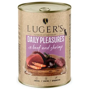 Karma dla kota LUGER'S Daily Pleasures Wołowina z Krewetkami 400 g - Mokra karma dla kotów - miniaturka - grafika 1