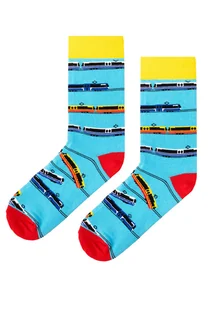 Niebieskie tramwaje kolorowe skarpetki bawełna organicznaKabak - Skarpetki męskie Niebieskie tramwaje kolorowe skarpetki bawełna organicznaKabak - Skarpetki męskie - miniaturka - grafika 1