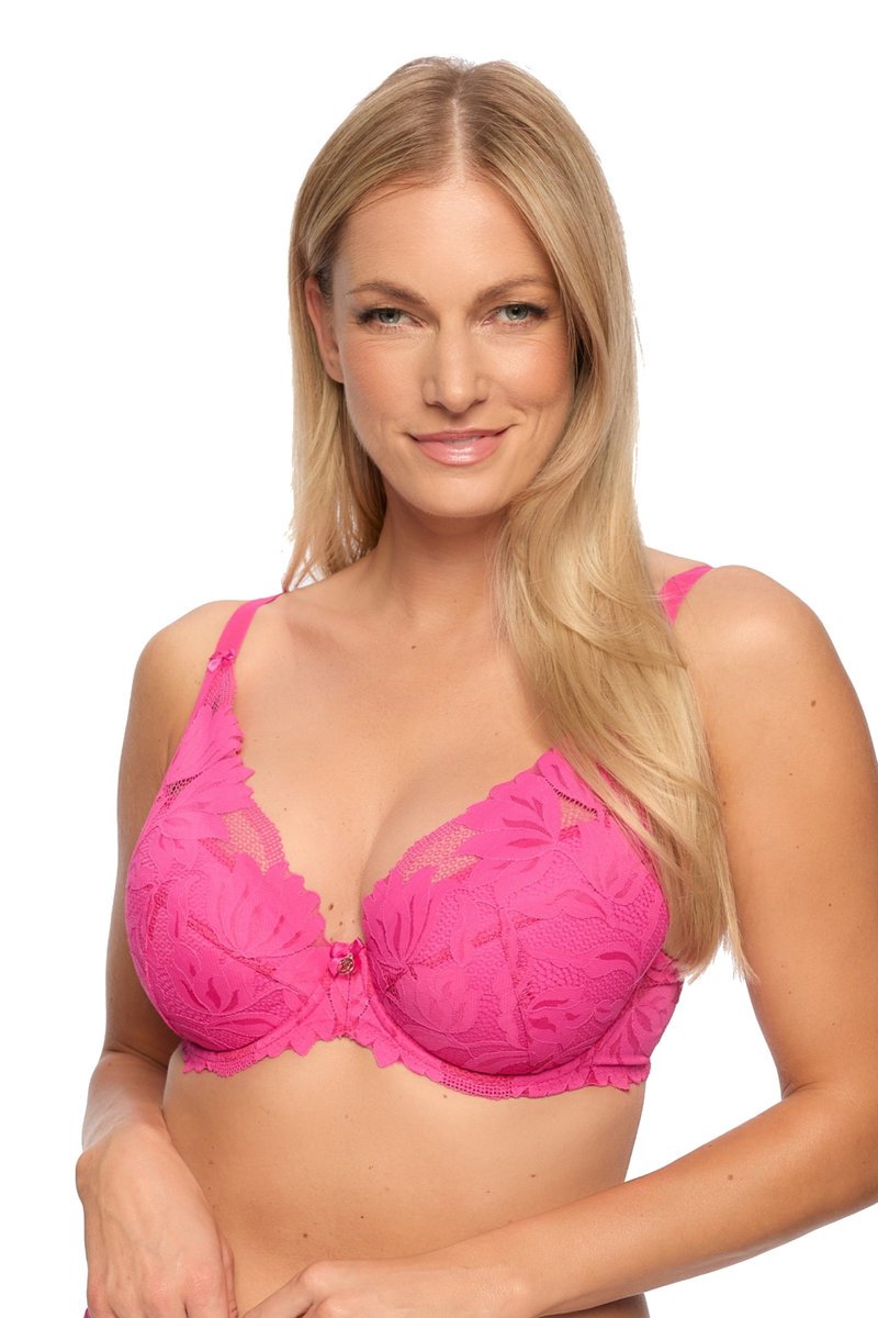 Biustonosz Push Up z koronką Sophia 1225 fuksja 65E