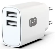 Ładowarki do telefonów - Techly Ładowarka sieciowa 2x USB 12W/2.4A 5V biała - miniaturka - grafika 1