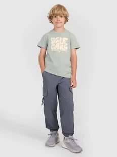 4F Spodnie casual cargo chłopięce - szare 122 (6-7 lat) - Spodnie męskie - miniaturka - grafika 1