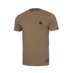 Pit Bull T-Shirt Koszulka Lekka Small Logo Brown - Koszulki sportowe męskie - miniaturka - grafika 1