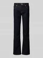 Spodnie damskie - Jeansy o kroju straight fit z 5 kieszeniami - miniaturka - grafika 1