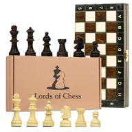 Gry planszowe - Gra w szachy Szachownica magnetyczna z drewna 27 x 27 cm - Zestaw szachownicy składane szachy podróżne z szachami - miniaturka - grafika 1