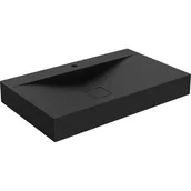 Umywalki - Mexen Poli umywalka nablatowa z konglomeratu 1/O 80 x 48 cm, czarna - 23028071 - miniaturka - grafika 1