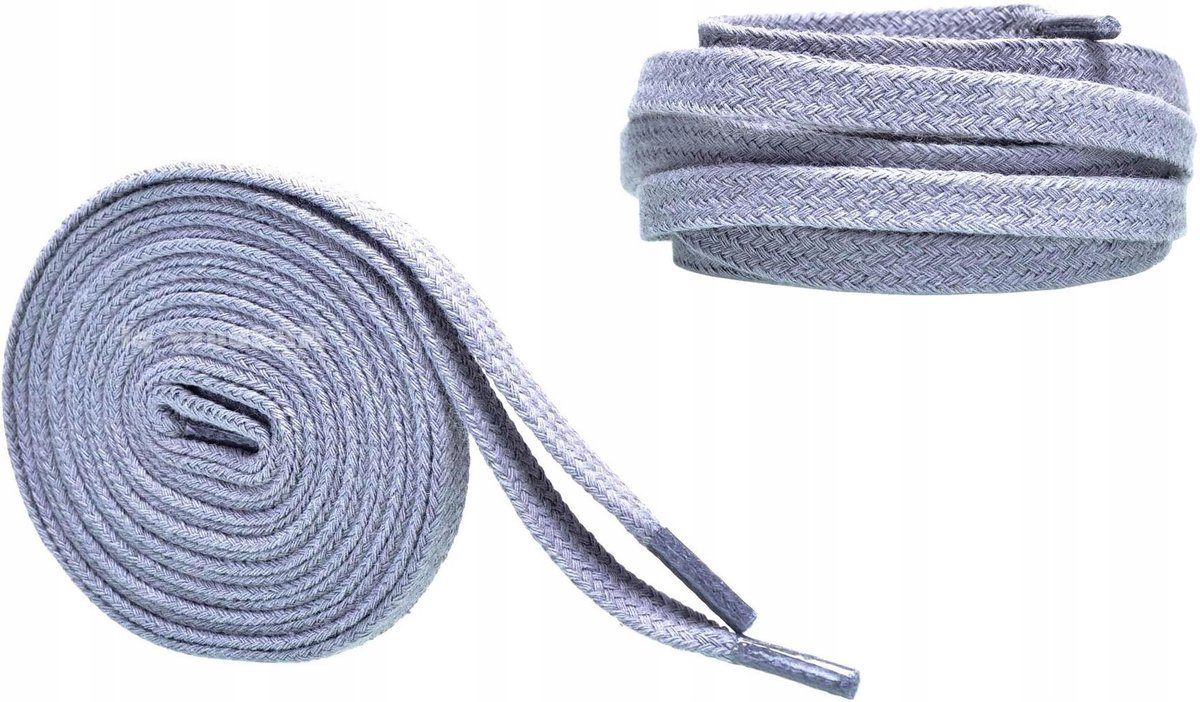Sznurowadła POPIELATE Sznurówki 180 cm PŁASKIE 8 mm GRUBE + Szerokie G10-10