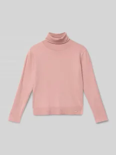 Sweter z dzianiny z golfem - Swetry dla dziewczynek - miniaturka - grafika 1