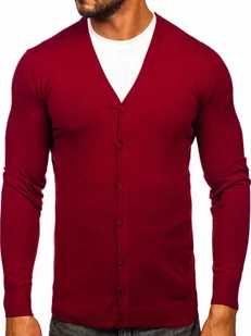 Bordowy cardigan męski rozpinany Denley MM6006 - Swetry męskie - miniaturka - grafika 1