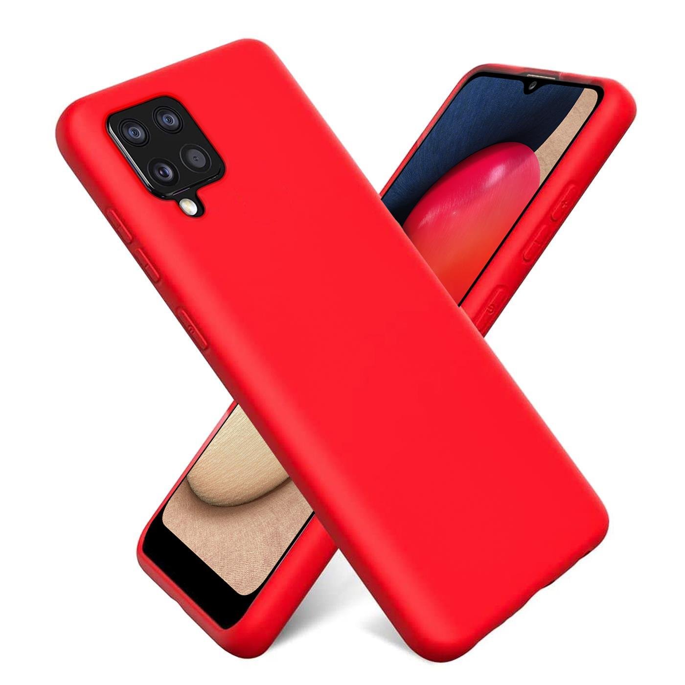Etui ochronne na telefon komórkowy Samsung Galaxy A22 4G / M22 silikonowo-żelowe etui na telefon komórkowy, czerwone
