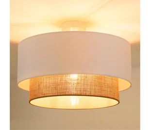 Duolla - Żyrandol natynkowy BOHO 1xE27/15W/230V śr. 45 cm biały/brązowy - Lampy sufitowe - miniaturka - grafika 1