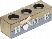 Świeczniki - Świecznik Na Tealighty Świeczki Drewno Home Ozdoba 8 Cm 3 Świec - Defekt - miniaturka - grafika 1