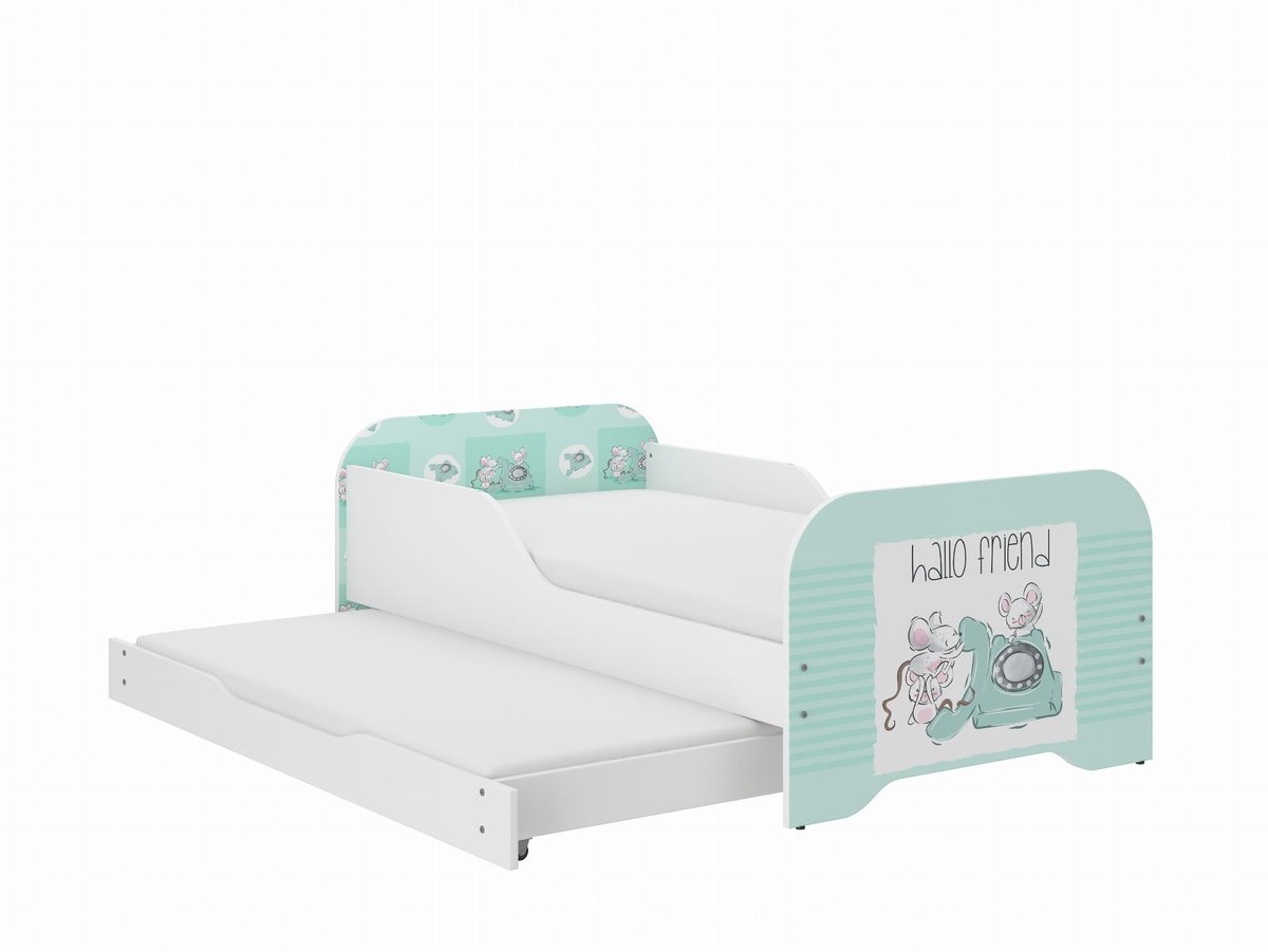 Łóżko dziecięce MIKI 160x80 PRZYJACIELE z funkcją spania (1)