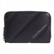 Portfele - Calvin klein portfel damski quilted med zip around czarny - miniaturka - grafika 1