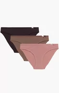Majtki damskie - 3-pack figi damskie bikini 3CLP-001-WIN/CAPC/BEZ, Kolor brązowo-różowy, Rozmiar M, ATLANTIC - Primodo.com - miniaturka - grafika 1