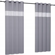 Zasłony - Zasłona gotowa gładka 145x230 na przelotkach z cyrkoniami zasłony kółka - miniaturka - grafika 1