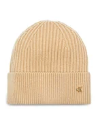 Czapki damskie - Calvin Klein Czapka Ck Metal Wool Beanie LV04D8032G Beżowy - miniaturka - grafika 1