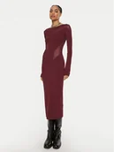 Sukienki - Patrizia Pepe Sukienka dzianinowa 8A1348 K195 M511 Bordowy Slim Fit - miniaturka - grafika 1