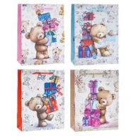 Opakowania i torebki na prezenty - Torebka Pop-Up 3D Miś 18x24x8cm mix ROZETTE - miniaturka - grafika 1