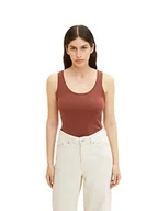 Koszulki i topy damskie - TOM TAILOR Damski Top Basic 1033747, 30041 - Grounded Brown, XXL - miniaturka - grafika 1