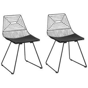 Zestaw 2 krzeseł do jadalni metalowy czarny BEATTY - Krzesła - miniaturka - grafika 1