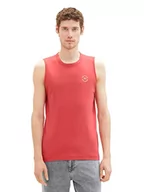 Koszulki męskie - TOM TAILOR Męski 1037261 tank top, 31045-Soft Berry Red, XXL, 31045 - Soft Berry Red, XXL - miniaturka - grafika 1
