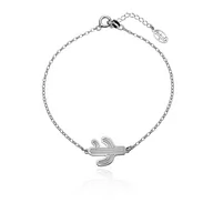 Bransoletki - Bransoletka na nogę z kaktusem rodowana - miniaturka - grafika 1