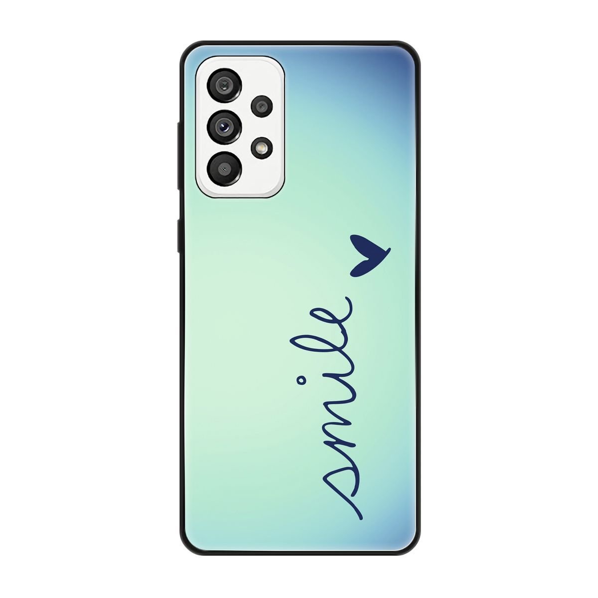 Pokrowiec König Design kompatybilny z Samsung Galaxy A73 5G - Plastikowe, miękkie etui na telefon - Etui na telefon Smile Blue
