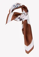 Apaszki i szaliki damskie - Średnia apaszka damska jedwabna brązowa z motywem rowerów 68 cm x 68 cm - miniaturka - grafika 1