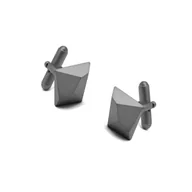 Spinki do mankietów i krawatów - Spinki do mankietów srebrne oksydowane ONE EDGE - miniaturka - grafika 1