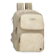 Torby na laptopy - Pepe Jeans Jana Plecak Na Laptopa 13,3 cala Beżowy 25 x 37 x 10 cm Poliester i PU 9,25 l by Joumma Bags, beż, Talla única, plecak na laptopa - miniaturka - grafika 1