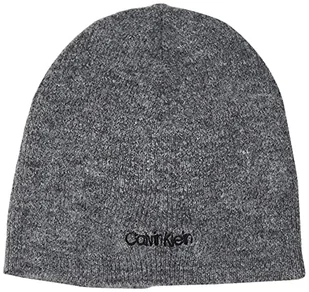 Calvin Klein Męska czapka typu beanie z wełny, bez składania, Grafitowy, Rozmiar uniwersalny - Czapki damskie - miniaturka - grafika 1