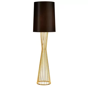 KKS Podłogowa lampa stojąca FILO MF1235 abażurowy druciak czarny złoty - Lampy stojące - miniaturka - grafika 1