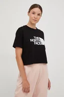 Koszulki sportowe damskie - The North Face t-shirt bawełniany kolor czarny - miniaturka - grafika 1