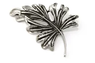 Broszki - Duża Broszka Jesienna Srebrny Liść - miniaturka - grafika 1