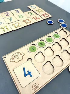 Drewniany zestaw do nauki cyfr i liczenia Montessori - Zabawki interaktywne dla dzieci - miniaturka - grafika 1