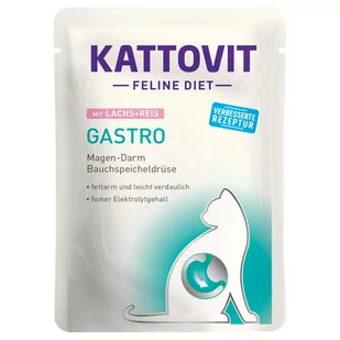 Kattovit Gastro w saszetkach - Łosoś z ryżem, 12 x 85 g - Mokra karma dla kotów - miniaturka - grafika 1