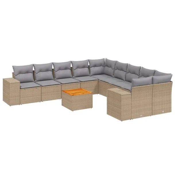 Zestaw mebli ogrodowych modułowych beżowy rattan PE 62 x 62 x 69 cm
