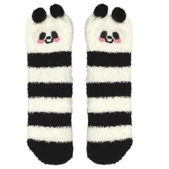 Skarpetki damskie - Skarpety pluszowe Panda czarne - miniaturka - grafika 1